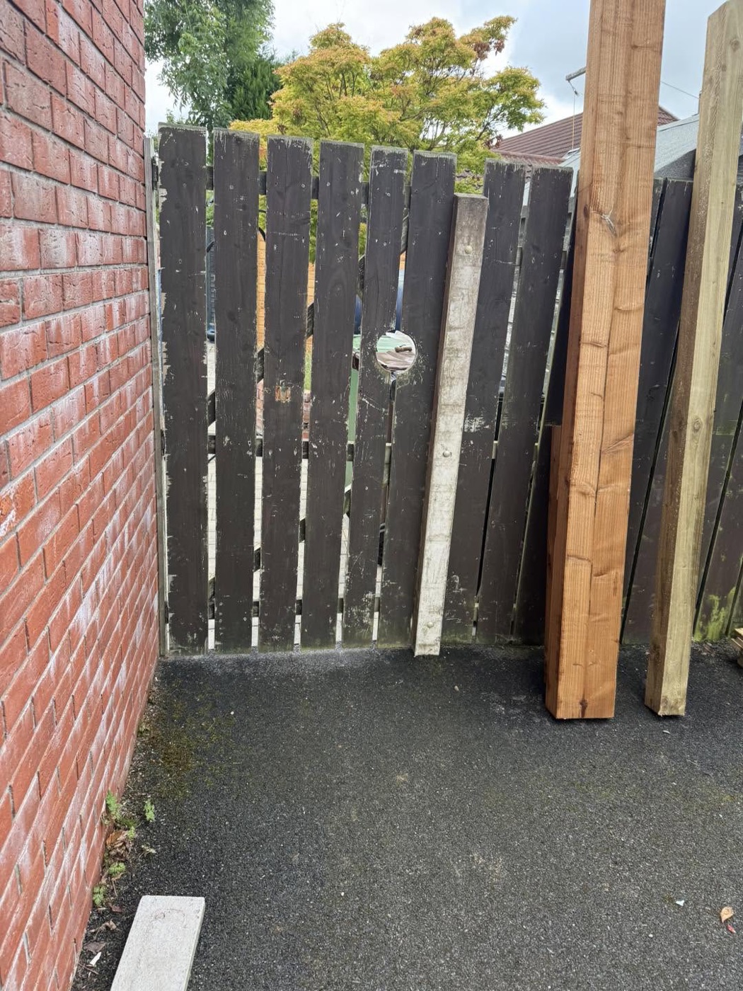 Garden gate before repair